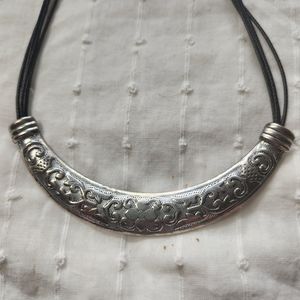 Silver tone rope Necklace